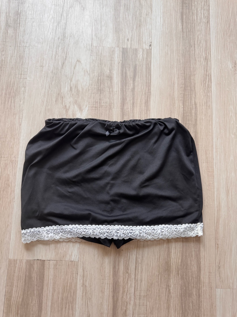 Black Lace-Trim Skirt